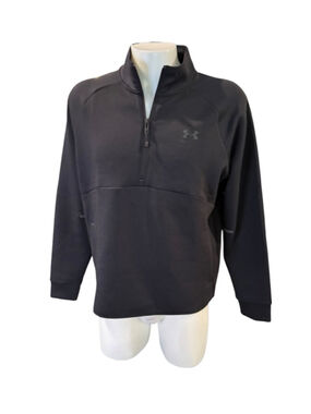Men's Under Armour Black UA Unstoppable Flc Half Zip Sweatshirt L